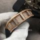 GB Factory Replica RM 052 Richard Mille Skull Rose Gold Diamonds Watch With Black Rubber Strap (5)_th.jpg